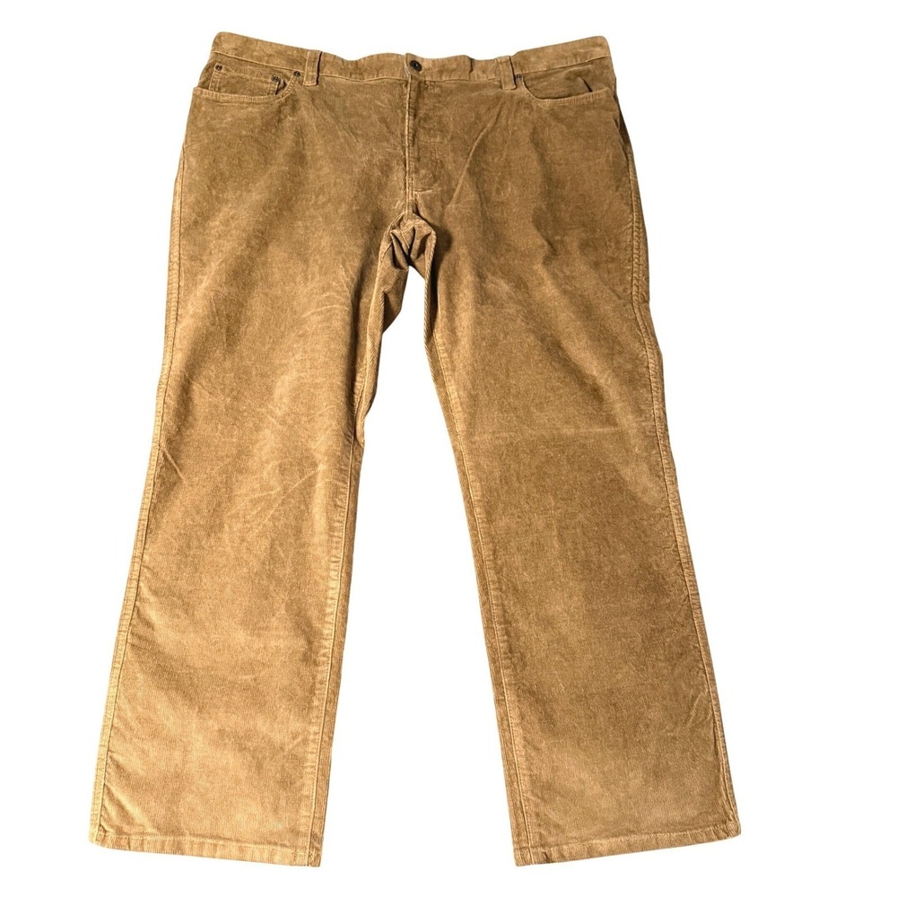 LL Bean Mens Stretch Country Corduroy Pants 44x30 Tan Standard Fit 5-Pocket